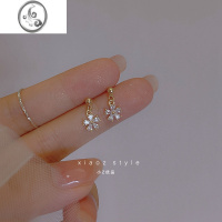 JiMi小巧花朵耳钉925银针锆石精致小众设计耳环迷你耳骨钉高级感女秋