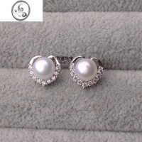 JiMi潮时尚s925银银耳环女淡水珍珠耳钉耳环气质百搭珍珠饰品