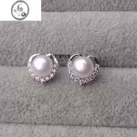 JiMi潮时尚s925银银耳环女淡水珍珠耳钉耳环气质百搭珍珠饰品