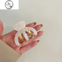 JiMi韩国简约醋酸发夹女中号抓夹后脑勺合金发卡气质盘发鲨鱼夹子头饰