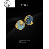 JiMi法式油画耳钉女小众设计感复古珐琅滴釉轻奢气质高级感银针耳饰品