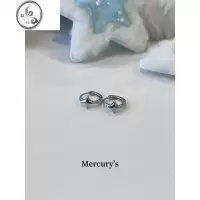 JiMiMercurys 四芒星银银耳扣 学生日常百搭款洗澡睡觉免摘简约小耳圈