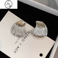JiMi欧美金银色海浪大耳钉女小众设计感高级夸张独特耳环气质轻奢耳饰