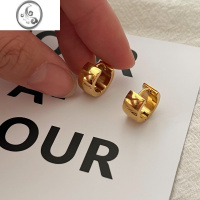 JiMi734号高亮简约耳扣日常通勤耳环小圈圈耳钉耳骨环钛钢镀金不掉色