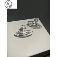 JiMis925银针西太后土星满钻镶钻耳钉女耳环网红气质小众设计款耳饰女