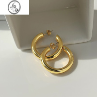 JiMi欧美法式金色圆圈耳环女大耳圈高级感耳钉欧美复古夸张气质耳饰品