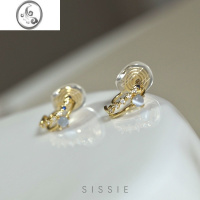 JiMi蓝眼石小耳圈~无痛蚊香盘耳夹无耳洞女耳饰日常耳钉新款潮