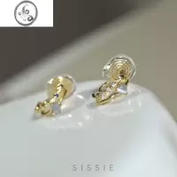 JiMi蓝眼石小耳圈~无痛蚊香盘耳夹无耳洞女耳饰日常耳钉新款潮