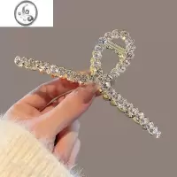 JiMi金属高级感闪钻抓夹女超大号发夹后脑勺盘发鲨鱼夹发量多简约头饰