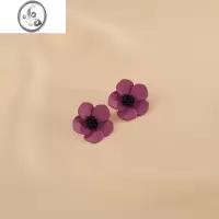 JiMi韩系花朵玫红色耳钉简约冷淡风甜美小香耳环高级感花花耳饰