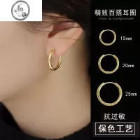 JiMi高级感气质耳圈女圈圈耳饰银银耳钉冷淡风耳环2022年新款潮