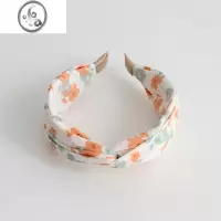 JiMi日韩小清新雪纺碎花交叉宽版头箍森系印花发箍甜美简约头饰发饰品