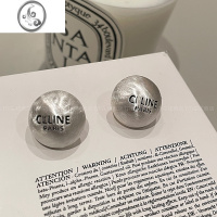 JiMiTiTi 925银针冷淡风银色拉丝质感字母馒头耳钉小红书气质耳环