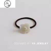 JiMi小众设计简约森系发圈幻彩醋酸玫瑰花朵头绳高弹力扎头发皮筋头饰