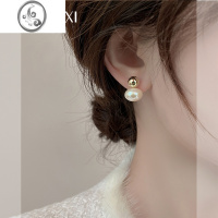 JiMi珍珠耳环轻奢高级感女耳钉气质名媛耳坠2023年新款潮小众设计耳饰