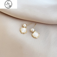 JiMi贝壳珍珠耳钉小巧设计高级感耳环2022年新款潮耳坠夏天耳饰耳夹女