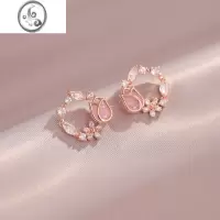 JiMi花朵耳环圈圈小众设计感耳钉2023年新款潮女夏轻奢高级感百搭耳饰