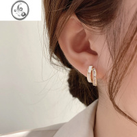 JiMi设计感锆石贝壳耳环女2022年新款潮夏季轻奢高级感耳钉女银银百搭