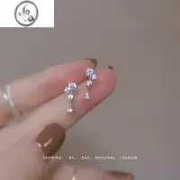JiMi925银银 跳动的音符 法式迷人吊坠耳钉 灵动优雅闪耀气质简约耳饰