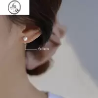JiMiS999银银淡水珍珠耳钉2023年新款潮轻奢小众设计感养耳洞耳环女