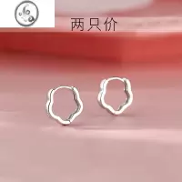 JiMi[]925银银花朵耳圈耳钉女夏2023新款小众耳环耳饰轻奢