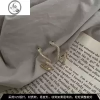 JiMi时尚超闪锆石蛇形耳钉女个性小众设计感高级耳骨夹网红气质耳饰品
