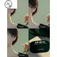 JiMi珍珠耳钉女S925银银冷淡风简约女小巧防过敏耳夹无耳洞精致