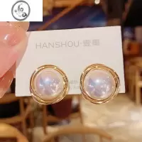 JiMiS925银针复古港风珍珠耳钉女韩国高级感耳环气质百搭个性网红耳饰