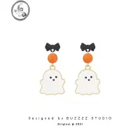 JiMiBUZZ原创设计小幽灵耳环可爱少女心个性百搭耳钉无耳洞耳夹耳饰女
