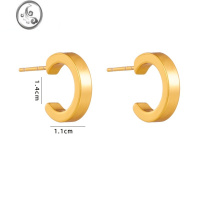 JiMi法式简约ins博主同款小耳钉气质U型几何耳环钛钢316L耳针不褪色女
