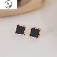 JiMiS999银银玫瑰金耳钉2023年新款潮小众设计感高级耳环气质菱形耳饰