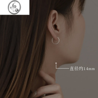 JiMi素圈耳圈银耳钉女2023新款大圆圈圈耳环高级感小众设计耳饰品