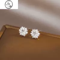 JiMiS999银银针花朵耳钉2023年新款潮养耳洞耳环女小巧气质高级感耳饰