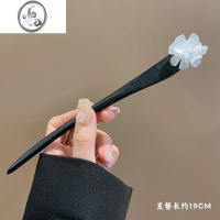JiMi发簪古风盘发簪子简约现代仿黑檀木簪女旗袍新中式花朵发钗发饰夏
