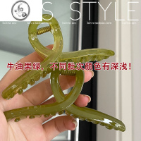 JiMi 韩国 高质感 优雅简约知性风交叉深棕水墨大发抓 洗漱夹