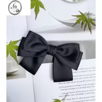 JiMi新款温柔日系简约复古气质优雅法式大蝴蝶结少女发夹顶夹马尾夹子