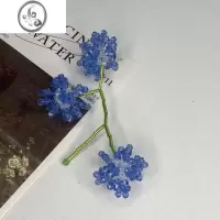 JiMi欧美时髦蓝色绣球手工串珠耳饰tulin夸张独特长款耳坠女耳钉耳夹