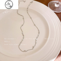 JiMi2023年新款圆珠素链项链女简约锁骨链轻奢小众设计感高级网红颈链