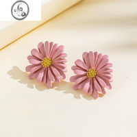 JiMi小雏菊花朵耳环耳钉女2023新款小众设计感轻奢高级感耳饰银银