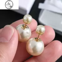 JiMiD家耳钉女珍珠前后大小贝珠银针经典款耳饰高级感甜美气质CD耳环