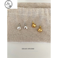 JiMiG/S小金球 凹凸感不规则金属小球耳钉女ins风博主同款时髦耳环