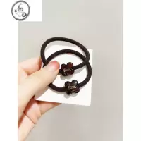 JiMi韩国气质简约豹纹头绳时尚爱心亚克力发圈网红扎马尾皮筋发绳发饰