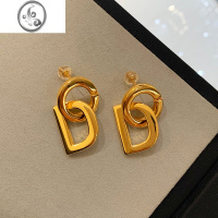 JiMi24K金色耳环女轻奢小众高级感耳钉2023新款欧美耳饰品