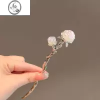 JiMi简约新中式金属发簪冷淡风花朵简约现代小众设计盘发簪子发钗头饰