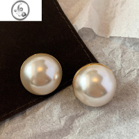 JiMi欧美馒头形大珍珠耳环耳钉女简约气质小众设计感高级轻奢耳环耳饰