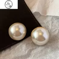 JiMi欧美馒头形大珍珠耳环耳钉女简约气质小众设计感高级轻奢耳环耳饰