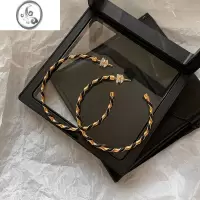 JiMi欧美黑金撞色金属大圆圈耳环女小众设计感高级耳钉个性耳圈耳饰潮