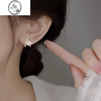 JiMi简约花朵耳环轻奢小众设计耳钉女银银2023年新款时尚高级耳饰