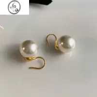 JiMi施家真多麻正圆珍珠耳钉轻奢小众高级感耳环女法式气质新款耳饰品