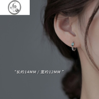 JiMi]925银银方糖耳圈轻奢小众设计耳钉2023新款耳饰女耳环